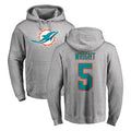 M.Dolphins #5 Jaylen Wright Player Gray LOGO Pullover Hoodies Limited STECN Stitched Jerseys
