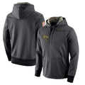 J.Jaguars #1 Montaric Brown Player Gray Salute to Service Hoodies Limited Game STECN Stitched Jerseys
