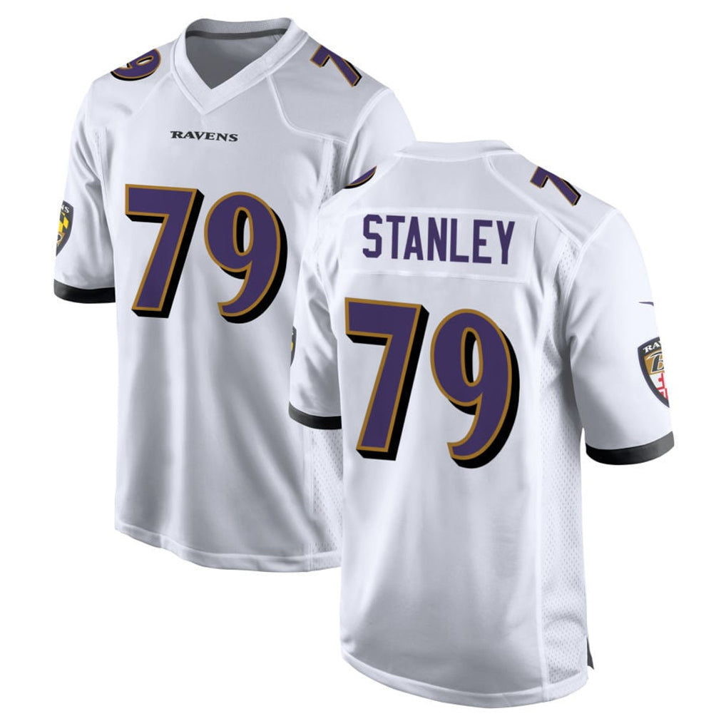 B.Ravens #79 Ronnie Stanley Player White Home Game STECN Stitched Jerseys