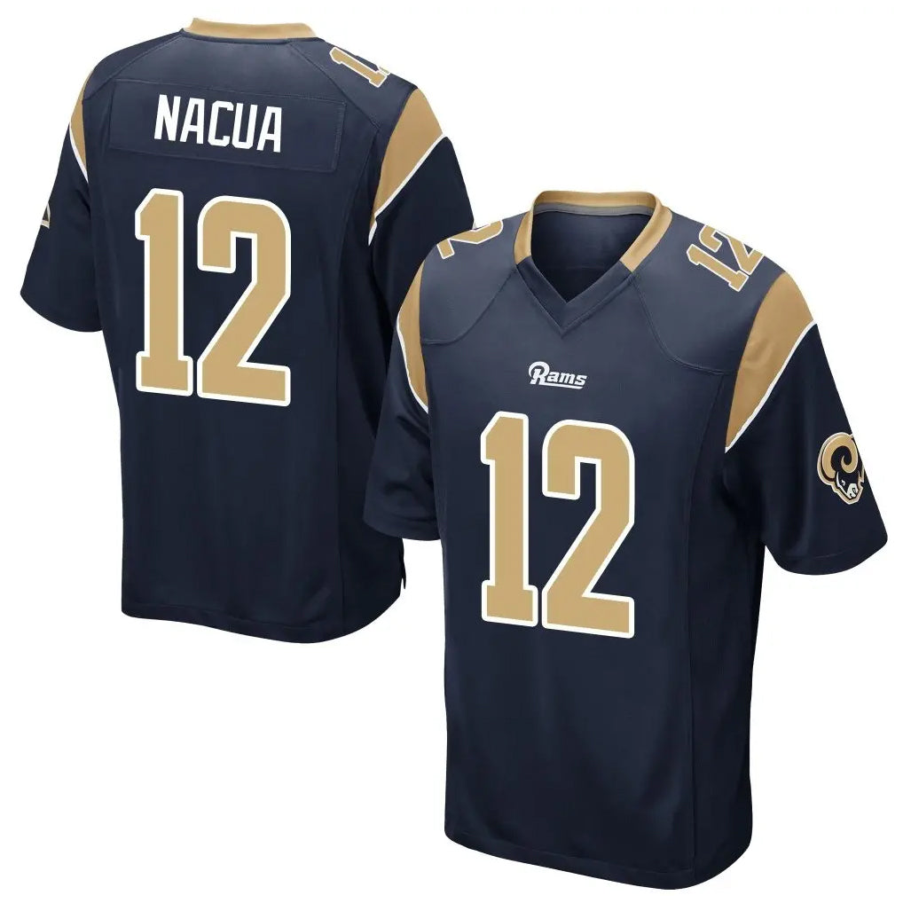 LA.Rams #12 Puka Nacua Player Navy Home Game STECN Stitched Jerseys