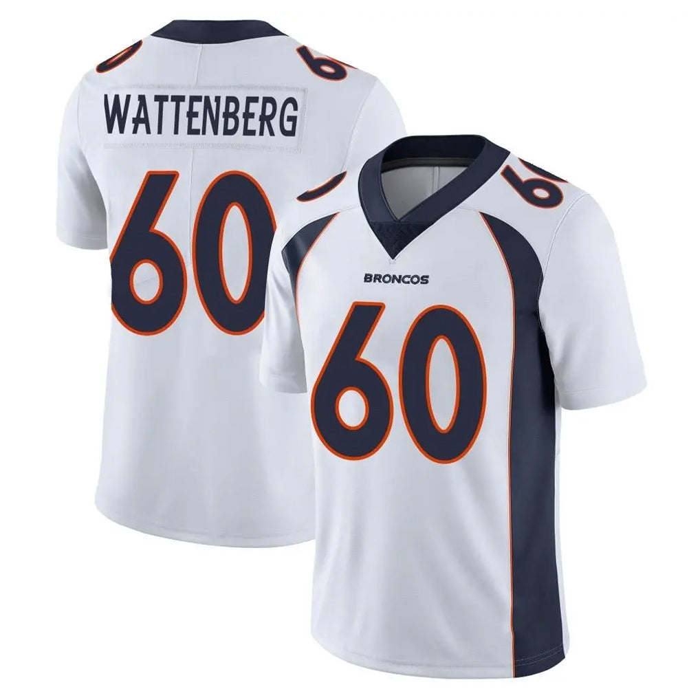 D.Broncos #60 Luke Wattenberg Player White Vapor Untouchable Limited Home Game STECN Stitched Jerseys