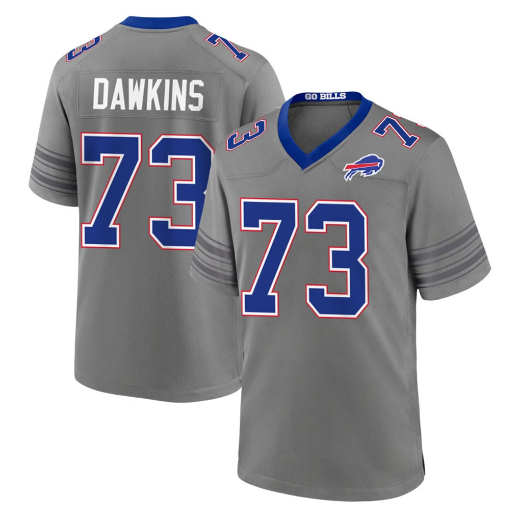 B.Bills #73 Dion Dawkins Player Gray Nickel City Home Game STECN Stitched Jerseys