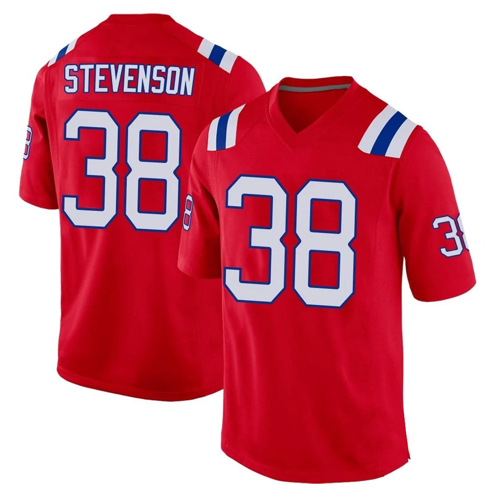 NE.Patriots #38 Rhamondre Stevenson Player Red Home Game STECN Stitched Jerseys