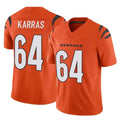 C.Bengals #64 Ted Karras Player Orange Vapor F.U.S.E. Limited Home Game STECN Stitched Jerseys