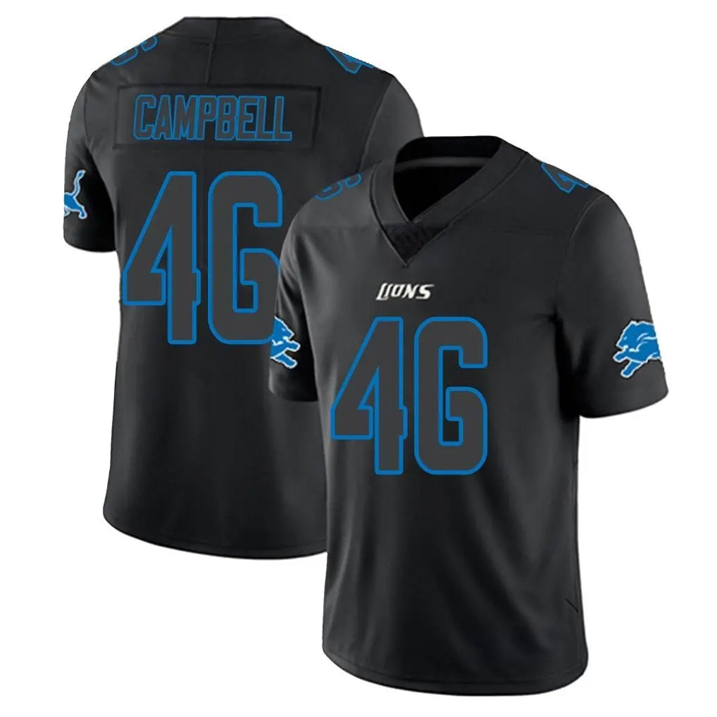 D.Lions #46 Jack Campbell Player Black Impact Limited Home Game STECN Stitched Jerseys