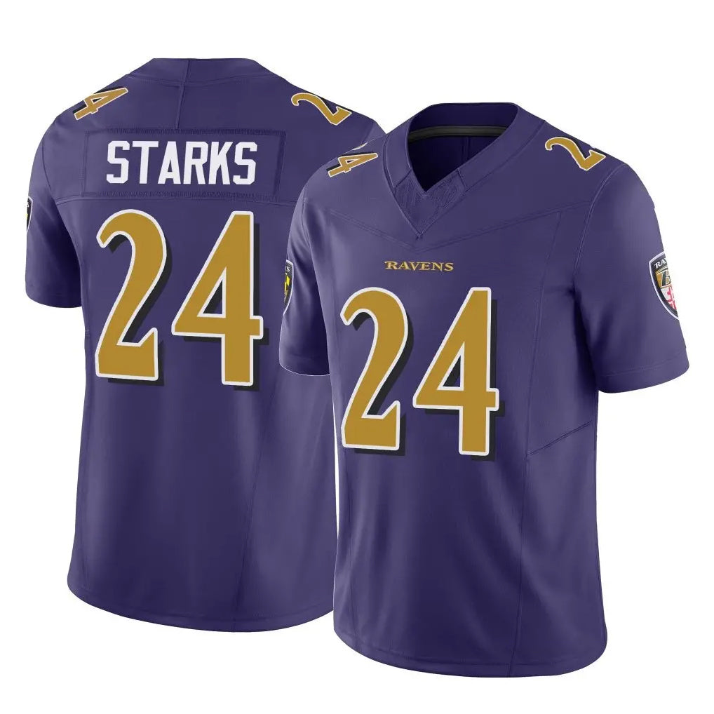 B.Ravens #24 Malaki Starks Player Purple Vapor F.U.S.E. Limited STECN Stitched Jerseys