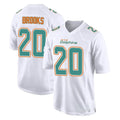 M.Dolphins #20 Jordyn Brooks Player White Fashion Home Game STECN Stitched Jerseys