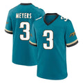 J.Jaguars #3 Jakobi Meyers Player Teal Prowler Throwback Limited Home Game STECN Stitched Jerseys