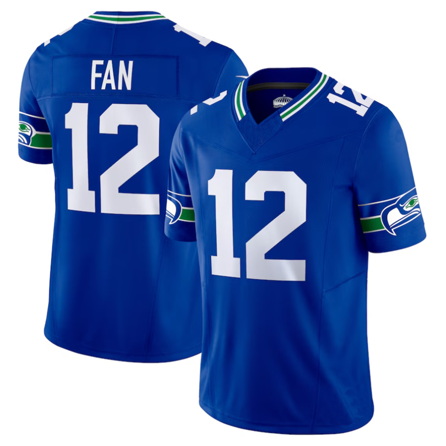 STECN #12 12th Fan Player S.Seahawks Royal Vapor F.U.S.E. Limited Stitched Jerseys