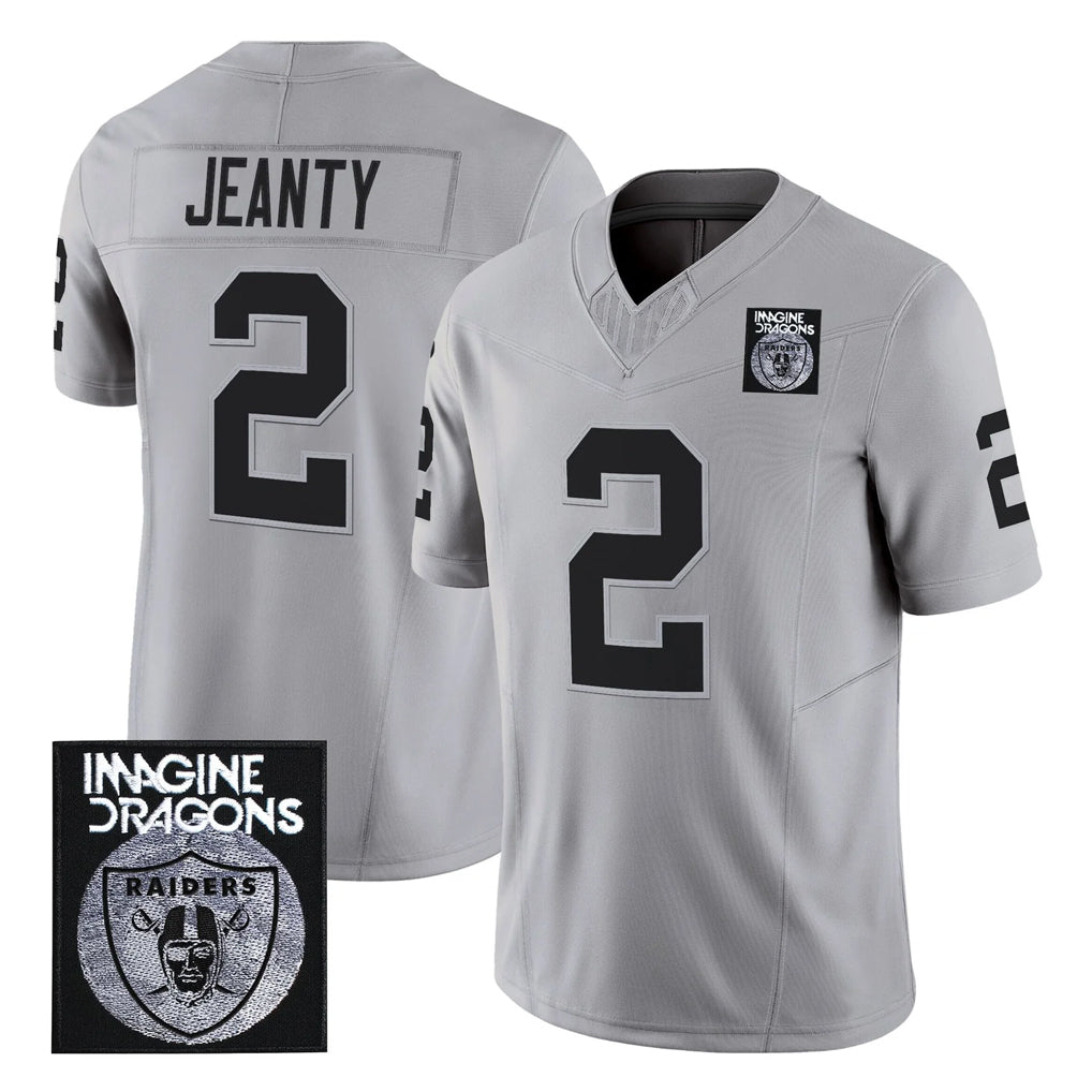 LV.Raiders #2 Ashton Jeanty Player Gray Vapor Limited Home Game STECN Stitched Jerseys
