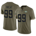 NY.Jets #99 T'Vondre Sweat Player Olive Salute To Service Limited STECN Stitched Jerseys