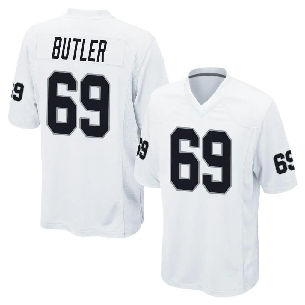 LV.Raiders #69 Adam Butler Player White Home Game STECN Stitched Jerseys