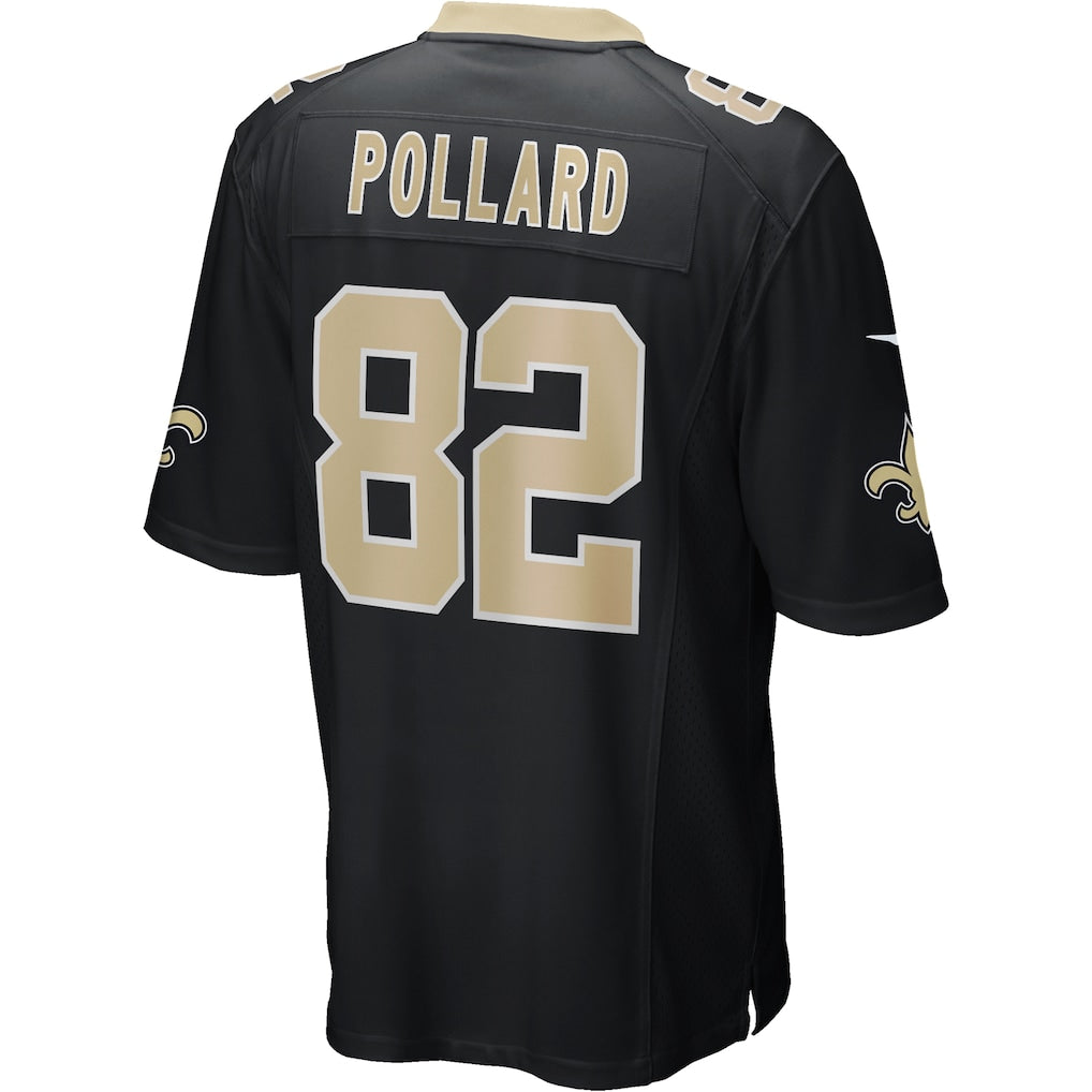 STECN NO.Saints #82 Bob Pollard Black Game Retired Player Jersey
