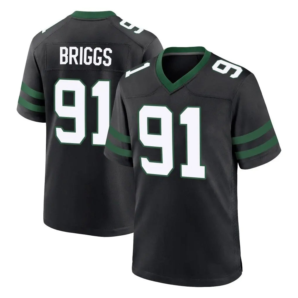 NY.Jets #91 Jowon Briggs Player Black Legacy Home Game STECN Stitched Jerseys