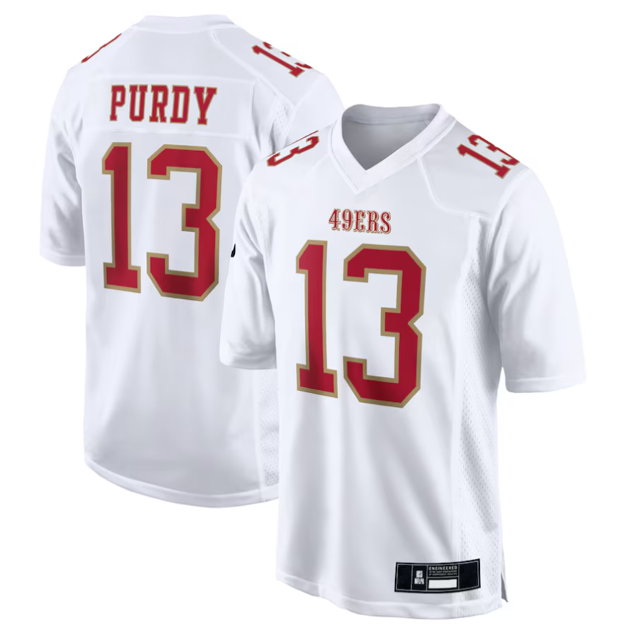 STECN SF.49ers #13 Brock Purdy Player Tundra White Fashion Game Stitched Jerseys