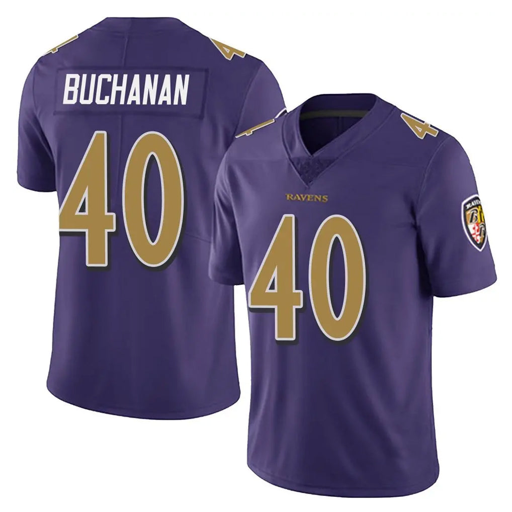 B.Ravens #40 Teddye Buchanan Player Purple Color Rush Vapor Untouchable Limited Home Game STECN Stitched Jerseys