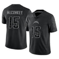 LA.Chargers #15 Ladd McConkey Player Black Limited Reflective Home Game STECN Stitched Jerseys