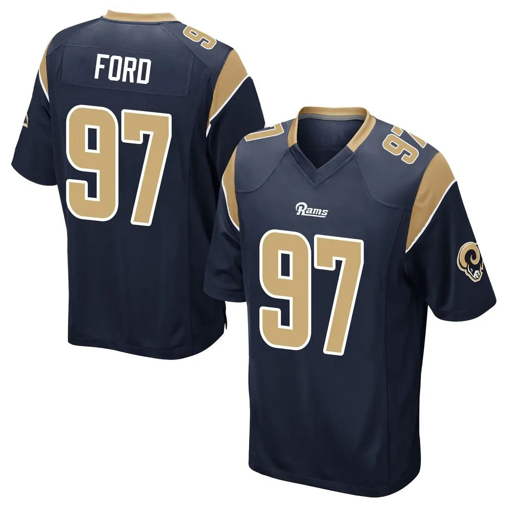 LA.Rams #97 Poona Ford Player Navy Home Game STECN Stitched Jerseys