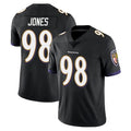 B.Ravens #98 Travis Jones Player Black Vapor Untouchable Limited Home Game STECN Stitched Jerseys