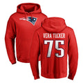 NE.Patriots #75 Alijah Vera-Tucker Player Red LOGO Pullover Hoodies Home Game STECN Stitched Jerseys