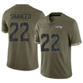 S.Seahawks #22 Rashid Shaheed Player Olive Limited Salute To Service Home Game STECN Stitched Jerseys