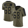 C.Panthers #68 Damien Lewis Player Olive Salute to Service Limited Game STECN Stitched Jerseys