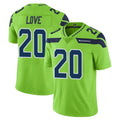S.Seahawks #20 Julian Love Player Green Limited Color Rush Home Game STECN Stitched Jerseys