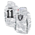 LV.Raiders #11 Jeremy Chinn Player Arctic Camo Salute to Service Hoodies Limited Game STECN Stitched Jerseys