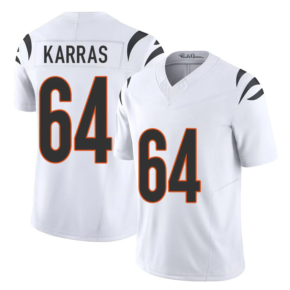 C.Bengals #64 Ted Karras Player White Vapor F.U.S.E. Limited Home Game STECN Stitched Jerseys