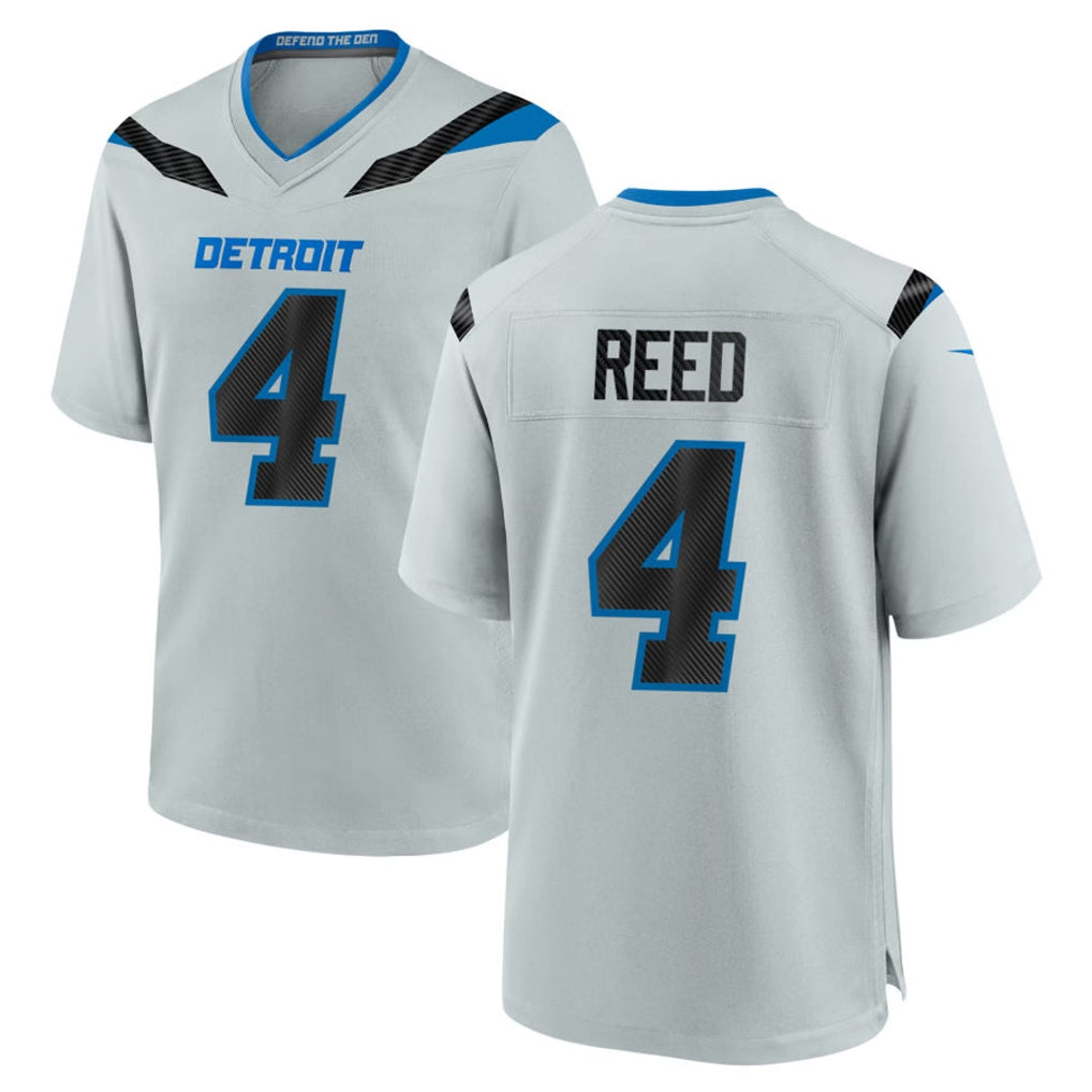 D.Lions #4 D.J. Reed Player Silver 2026 Rivalries Collection Home Game STECN Stitched Jerseys