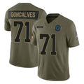 IN.Colts #71 Matt Goncalves Player Olive 2025 Salute To Service Limited Game STECN Stitched Jerseys