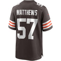 STECN C.Browns #57 Clay Matthews Brown Game Retired Player Jersey