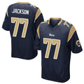 LA.Rams #77 Alaric Jackson Player Navy Home Game STECN Stitched Jerseys