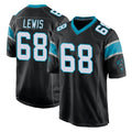 C.Panthers #68 Damien Lewis Player Black Home Game STECN Stitched Jerseys