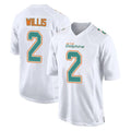 M.Dolphins #2 Malik Willis Player White Fashion Home Game STECN Stitched Jerseys