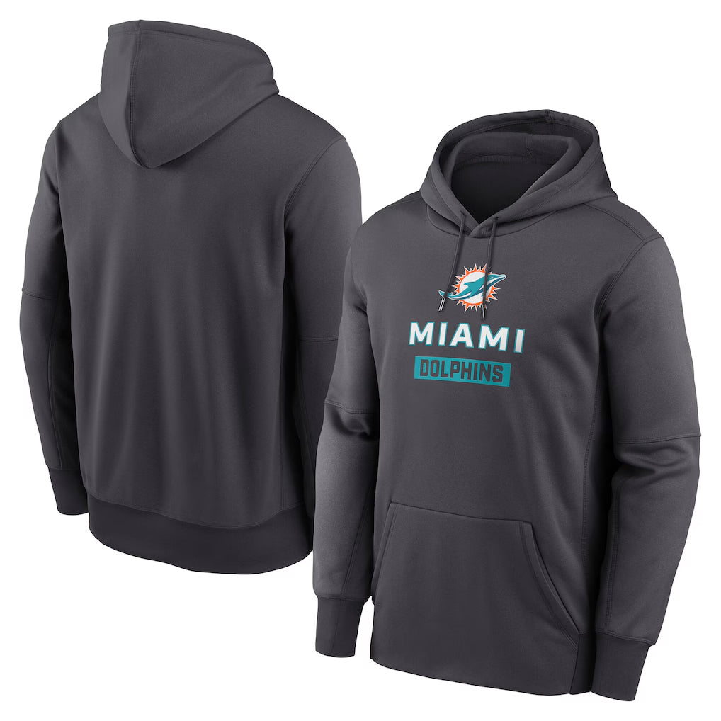 M.Dolphins ## Dolphins Blank Player Anthracite Pullover Hoodies Limited STECN Stitched Jerseys