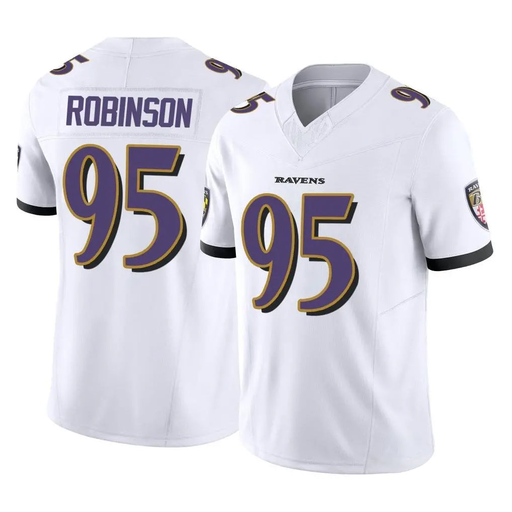 B.Ravens #95 Tavius Robinson Player White Vapor F.U.S.E. Limited Home Game STECN Stitched Jerseys
