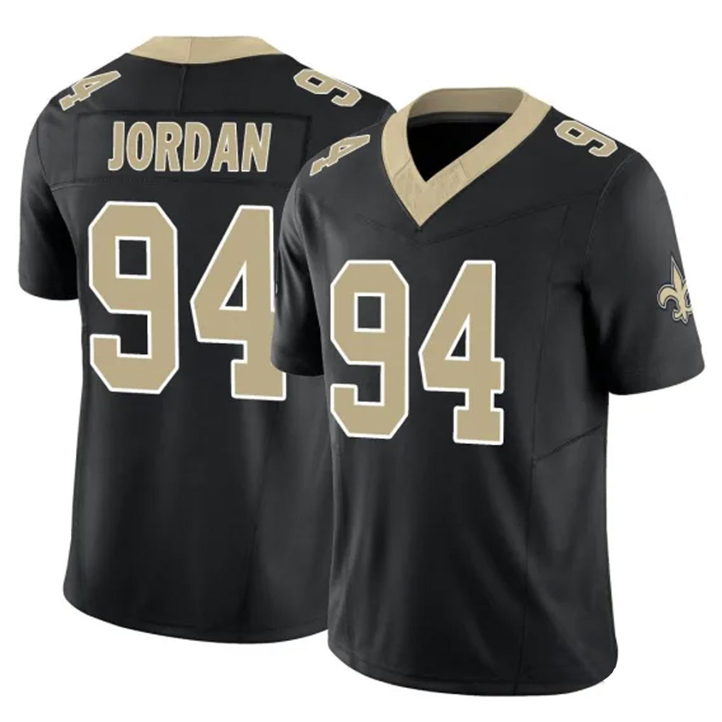 NO.Saints #94 Cameron Jordan Player Black Limited Vapor F.U.S.E. Home Game STECN Stitched Jerseys