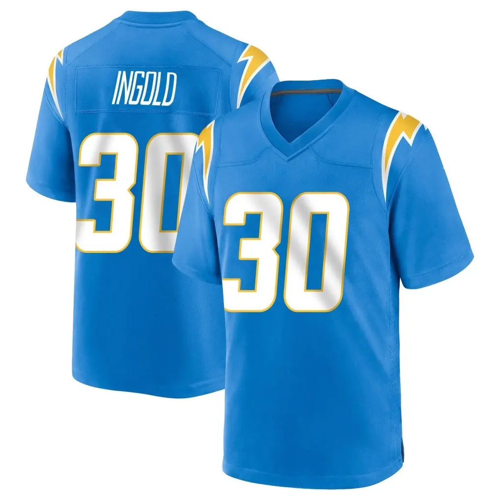 LA.Chargers #30 Alec Ingold Player Blue Home Game STECN Stitched Jerseys