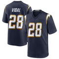 LA.Chargers #28 Kimani Vidal Player Navy Alternate Home Game STECN Stitched Jerseys