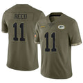 GB.Packers #11 Jayden Reed Player Olive Salute To Service Limited STECN Stitched Jerseys