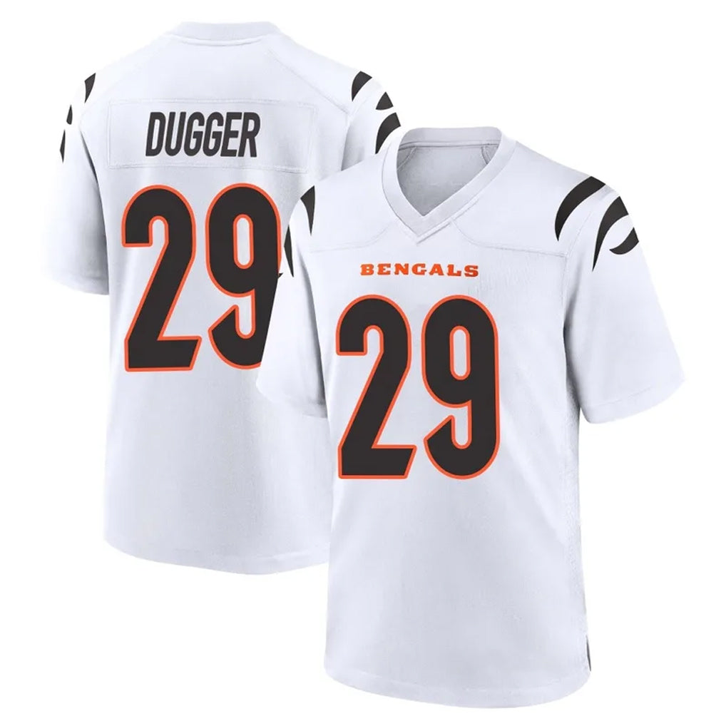 C.Bengals #29 Kyle Dugger Player White Home Game STECN Stitched Jerseys