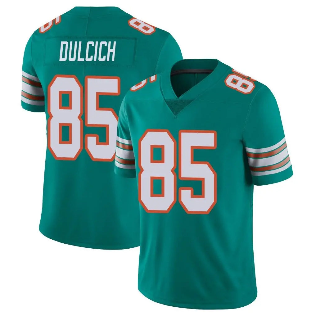 M.Dolphins #85 Greg Dulcich Player Aqua Limited Alternate Vapor Untouchable Home Game STECN Stitched Jerseys
