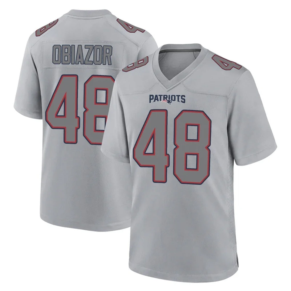 NE.Patriots #48 Namdi Obiazor Player Gray Fashion Limited Home Game STECN Stitched Jerseys