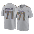 M.Vikings #71 Christian Darrisaw Player Gray Atmosphere Fashion Home Game STECN Stitched Jerseys