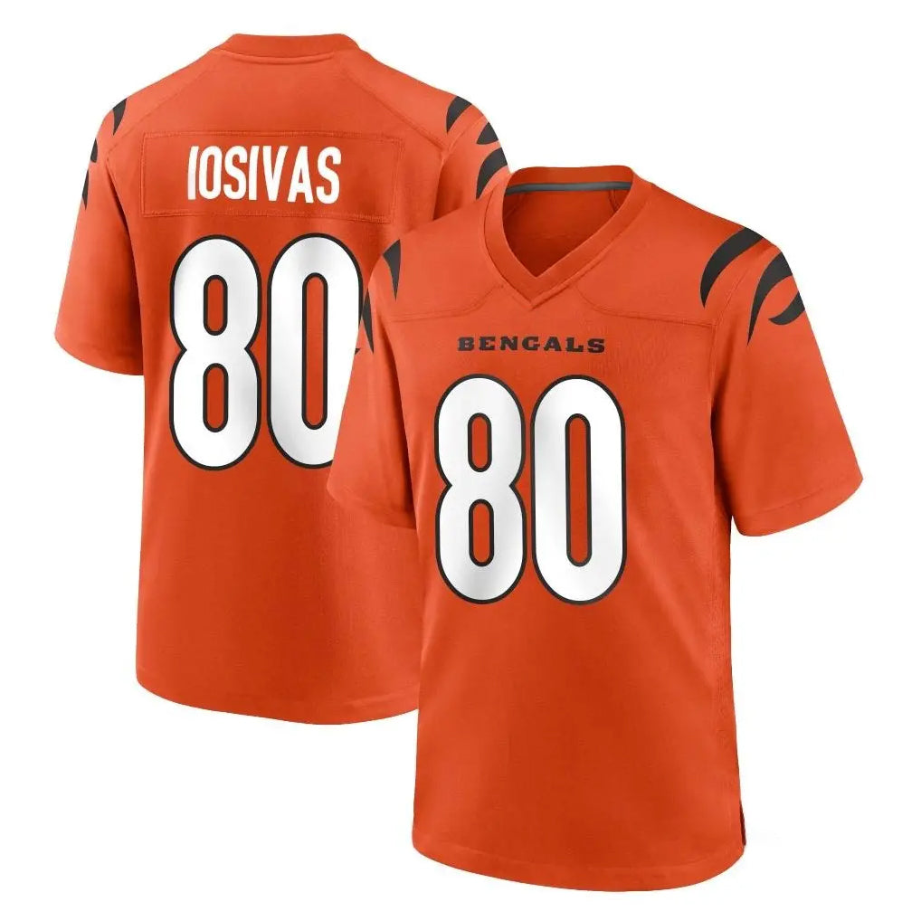 C.Bengals #80 Andrei Iosivas Player Orange Home Game STECN Stitched Jerseys
