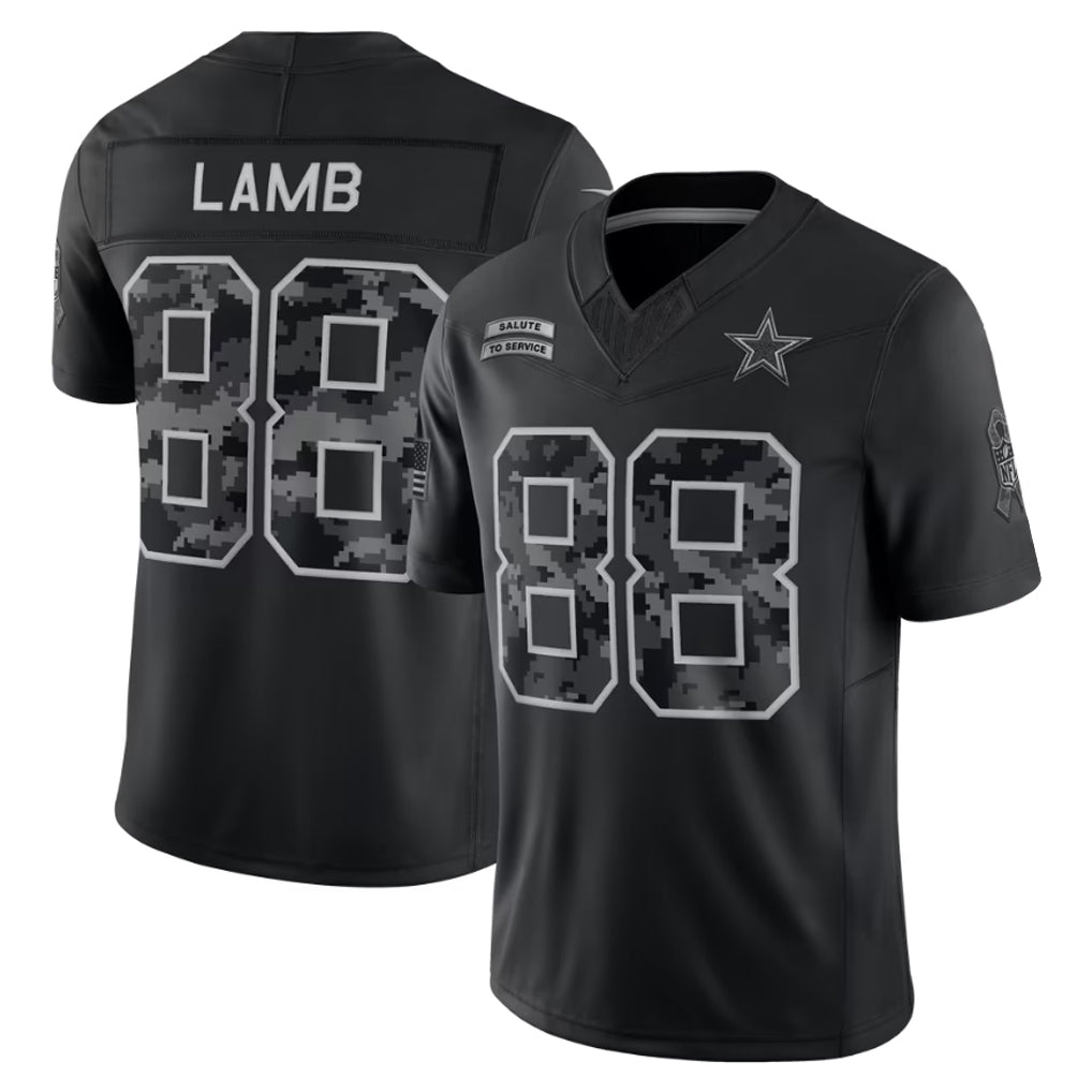STECN D.Cowboys #88 CeeDee Lamb Player Black Limited 2026 Salute to Service Home Game Stitched Jerseys