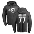 LA.Rams #77 Alaric Jackson Player Gray Pullover Hoodie Limited Game STECN Stitched Jerseys