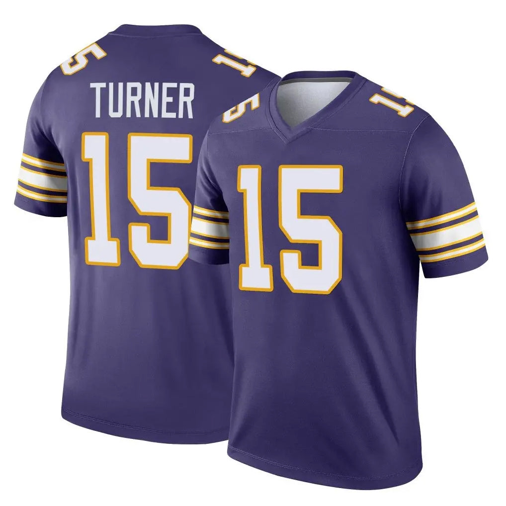 M.Vikings #15 Dallas Turner Player Purple Limited Classic Home Game STECN Stitched Jerseys