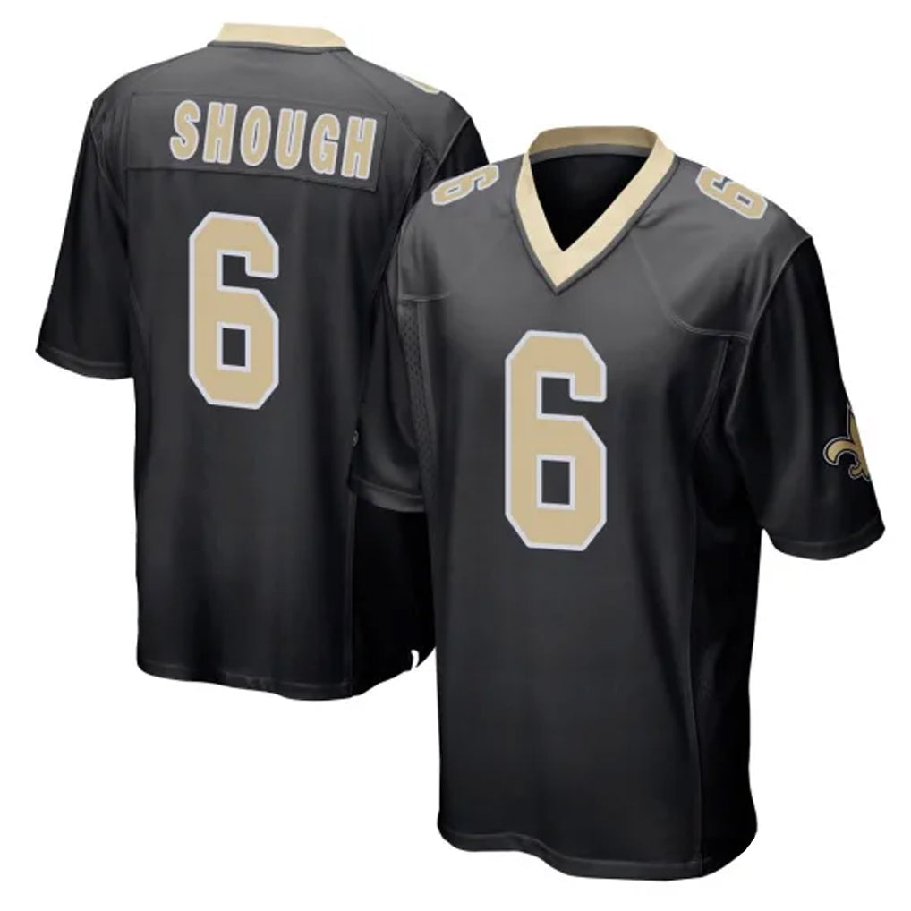 NO.Saints #6 Tyler Shough Player Black Home Game STECN Stitched Jerseys
